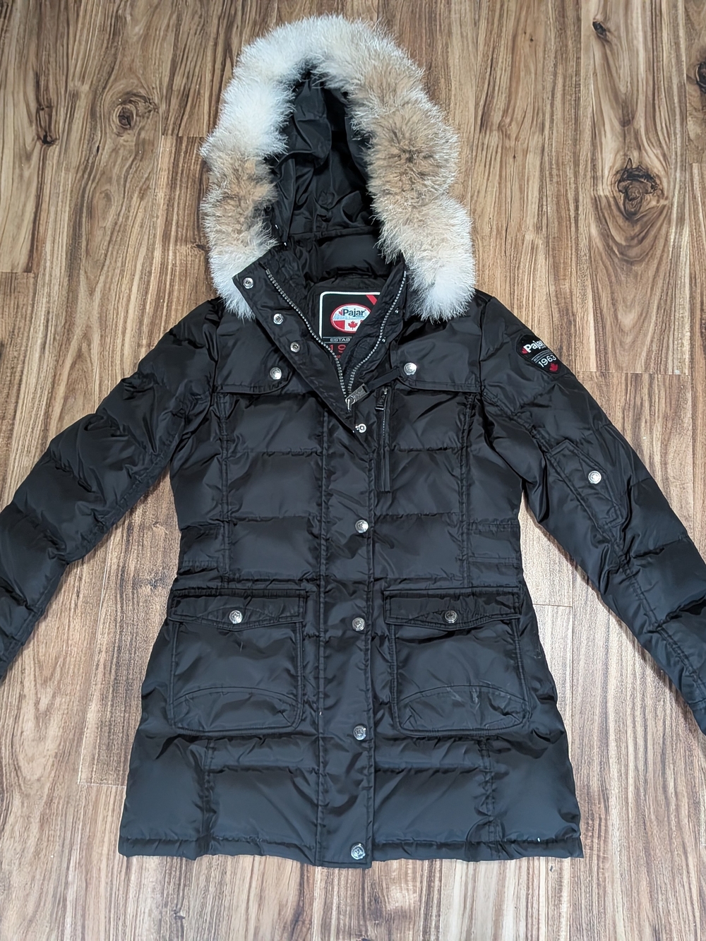 Pajar Canada Serena Down Parka Coat with Fur Trim Hood